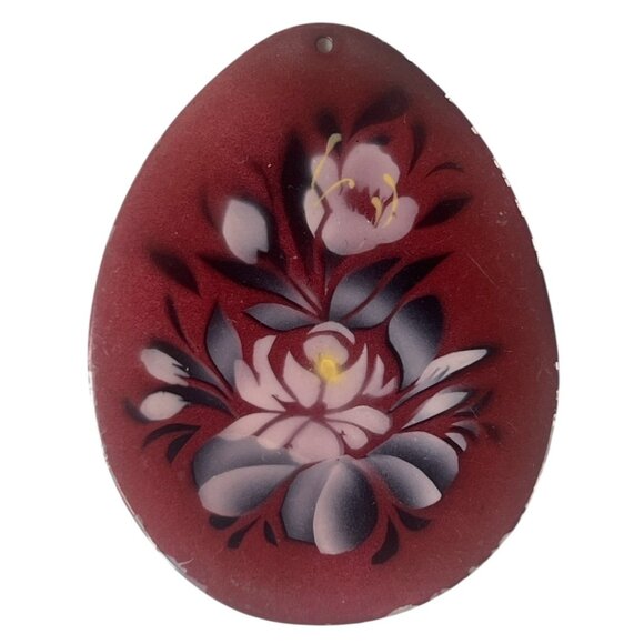 Set Of 3 Hand-Painted Mother Of Pearl Pendants Floral & Duck Designs Decorative - Picture 2 of 16